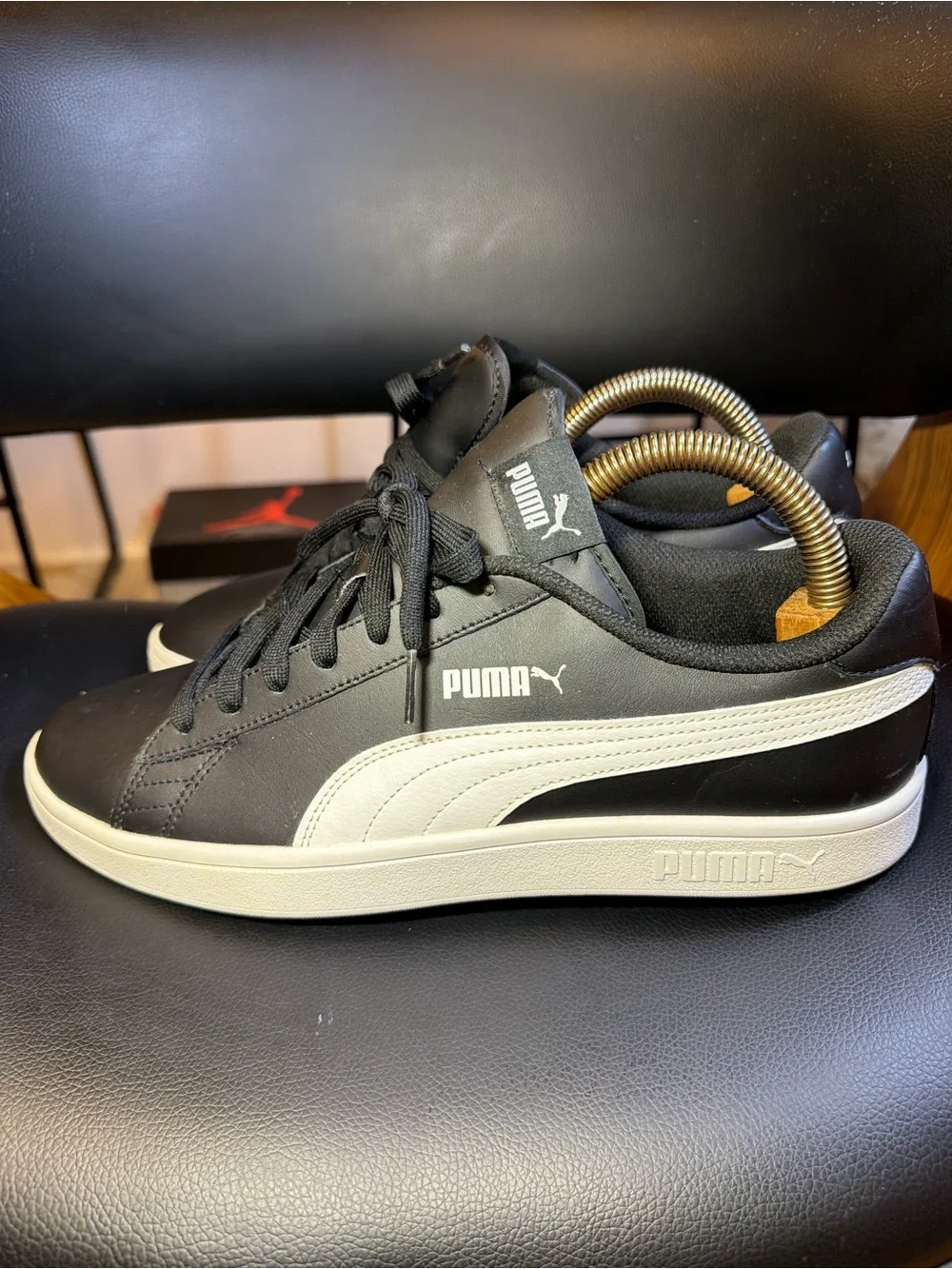 Puma Black Sneakers with White Formstrip